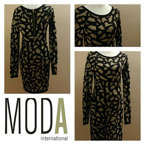 black and gold sweater dress